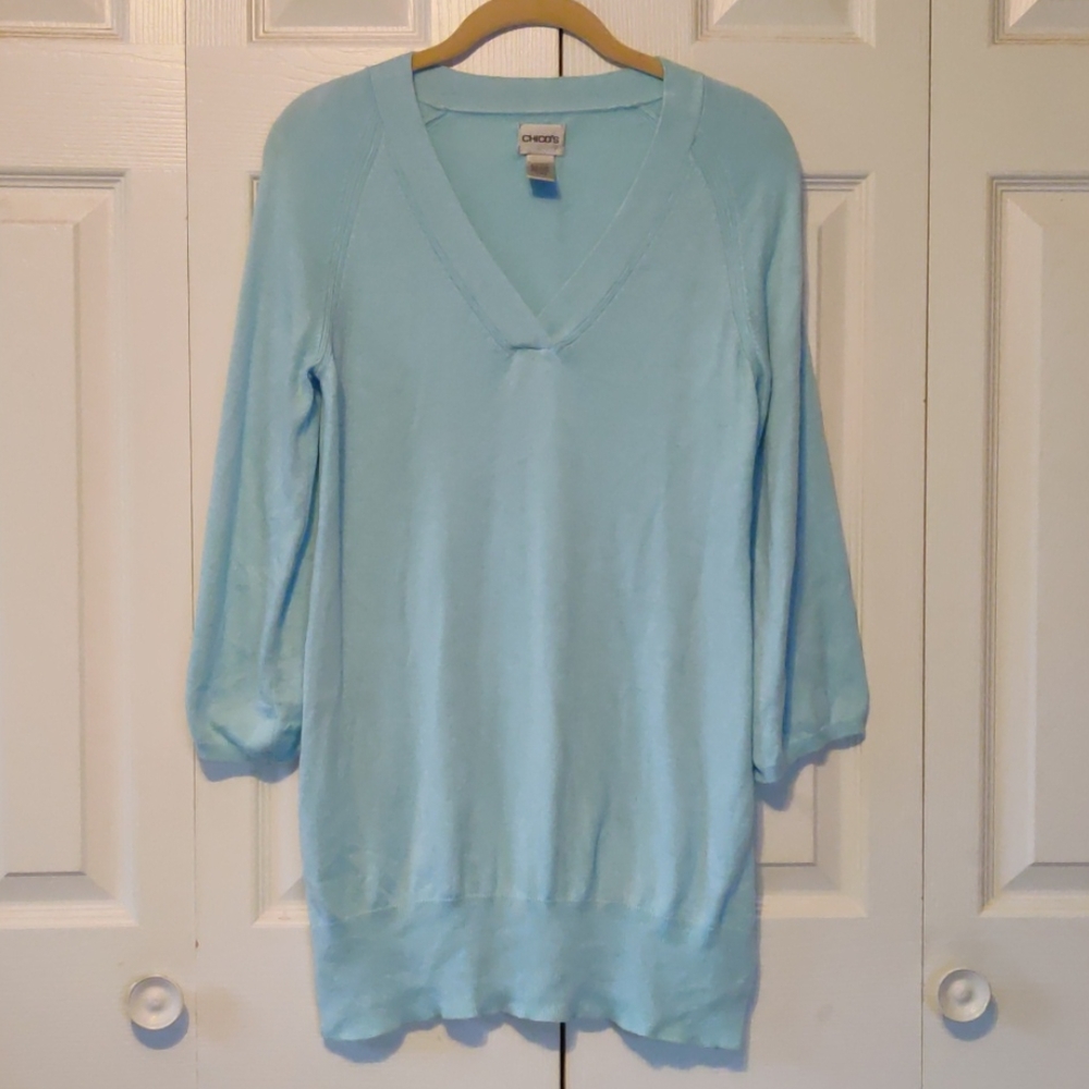 Chico's sweater tunic to the knees
